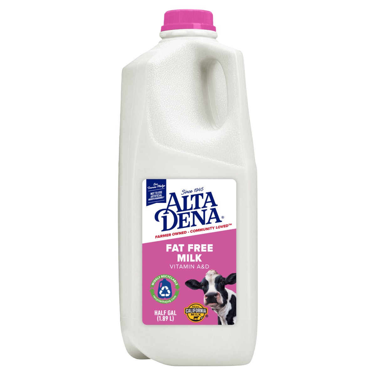 slide 1 of 13, Alta Dena Fat Free Milk Half Gallon, 1/2 gal