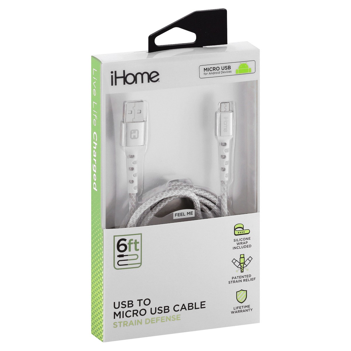 slide 8 of 11, iHome 6 Feet Strain Defense USB to Micro USB Cable 1 ea, 1 ct