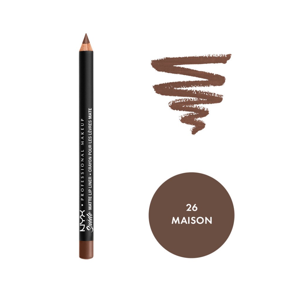 slide 2 of 6, NYX Professional Makeup NYX Suede Matte Lip Liner, Maison, 1 ct