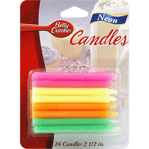 slide 2 of 2, Betty Crocker Neon Candles, 24 ct