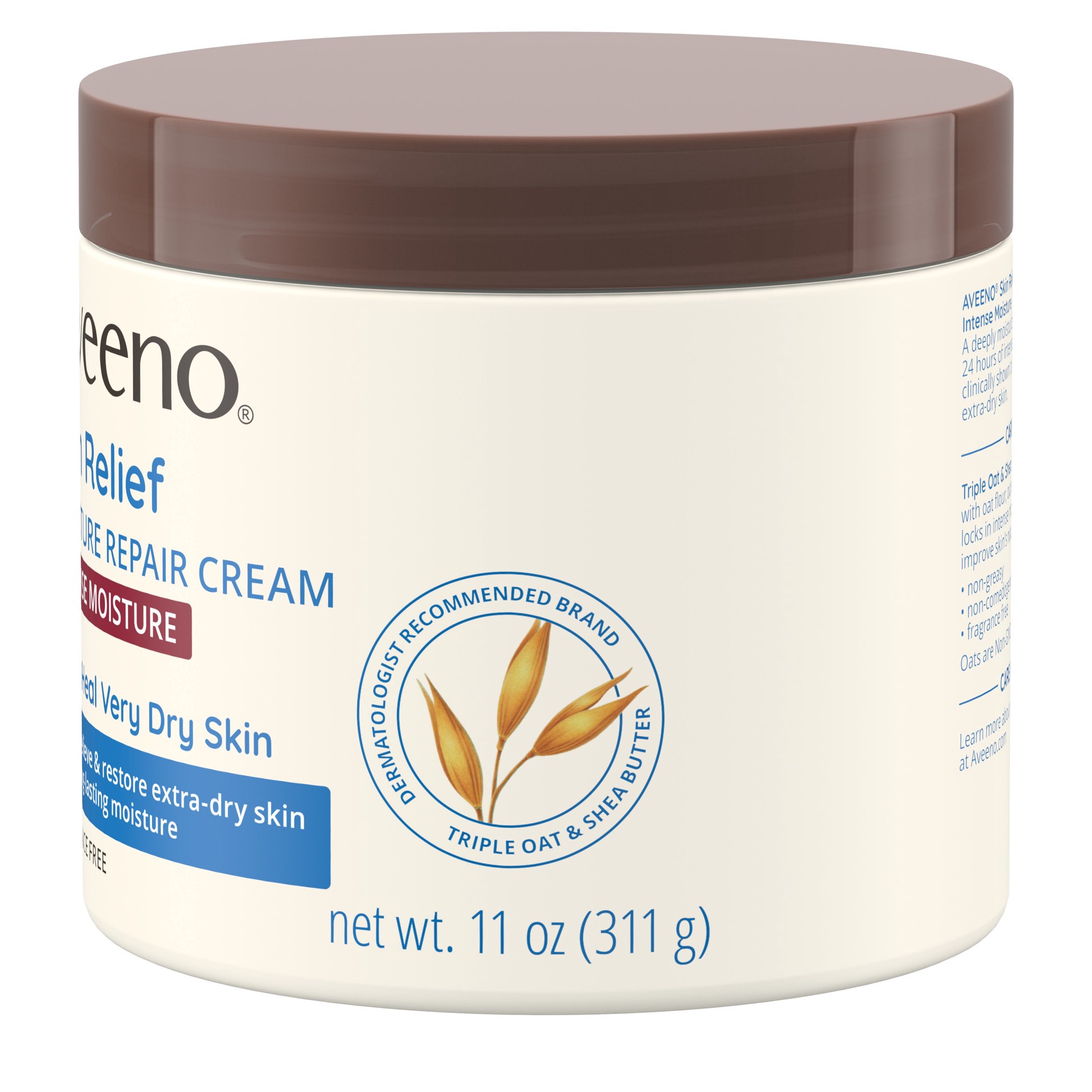 slide 9 of 9, Aveeno Skin Relief Intense Moisture Repair Body Cream with Triple Oat & Shea Butter Formula, Helps Relieve & Restore Extra-Dry Skin with Long-Lasting Moisture, Fragrance-Free, 11 oz, 11 oz