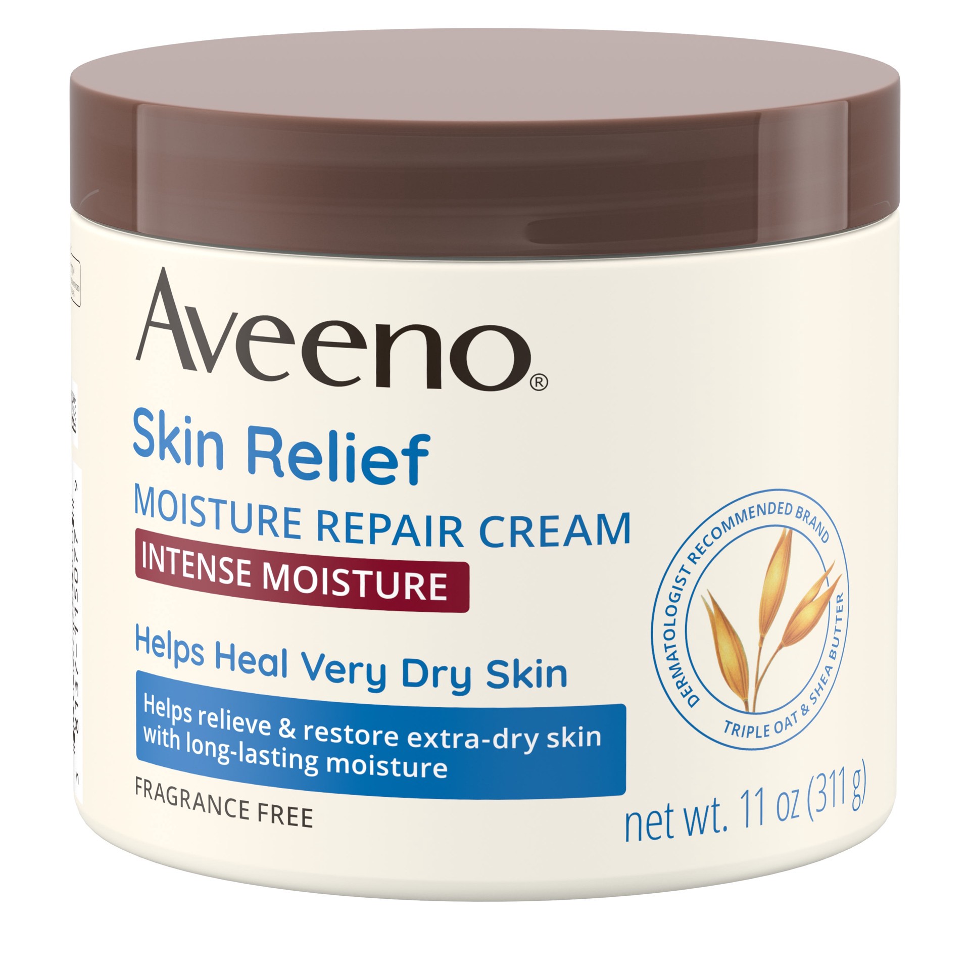 slide 4 of 9, Aveeno Skin Relief Intense Moisture Repair Body Cream with Triple Oat & Shea Butter Formula, Helps Relieve & Restore Extra-Dry Skin with Long-Lasting Moisture, Fragrance-Free, 11 oz, 11 oz