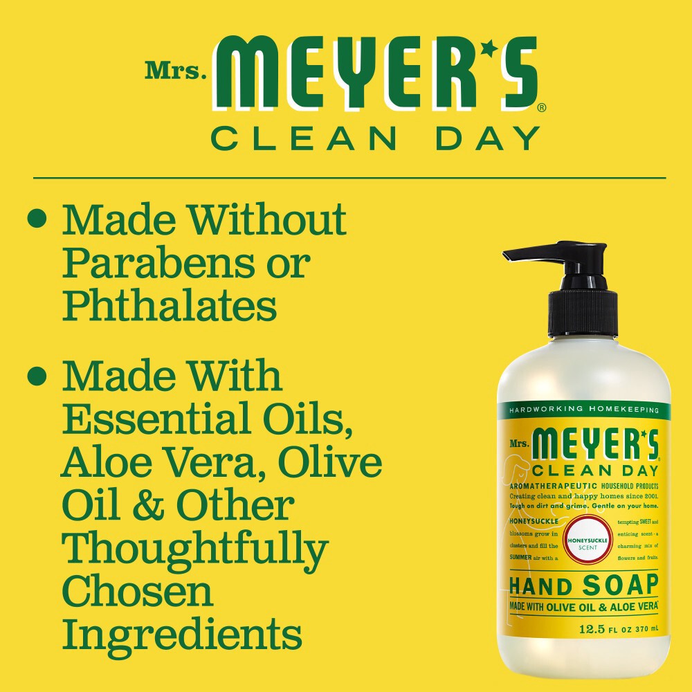 slide 4 of 4, Mrs. Meyer's Honeysuckle Hand Soap, 12.5 oz