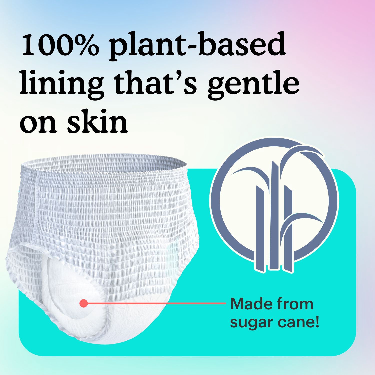slide 10 of 12, Because Sensitive Plant-Based Liner L Overnight Underwear (60-125 lbs) 14 Each, 14 ct