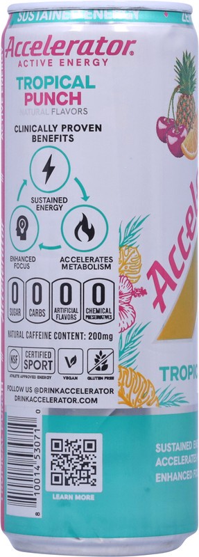slide 2 of 5, Accelerator Zero Sugar Tropical Punch Energy Drink 12 fl oz, 12 fl oz