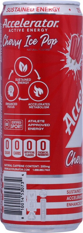 slide 4 of 5, Accelerator Zero Sugar Cherry Ice Pop Energy Drink 12 fl oz, 12 fl oz