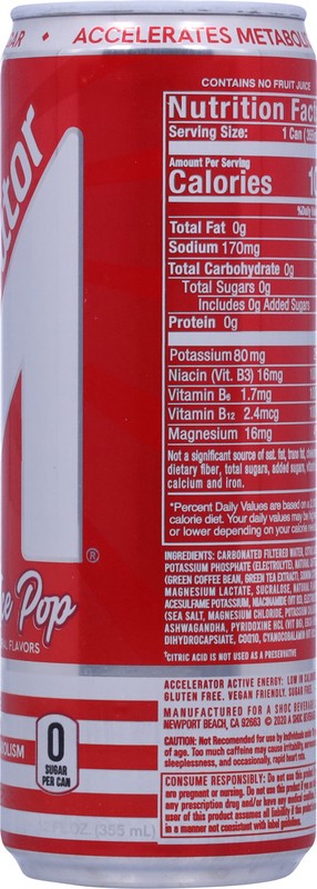 slide 2 of 5, Accelerator Zero Sugar Cherry Ice Pop Energy Drink 12 fl oz, 12 fl oz