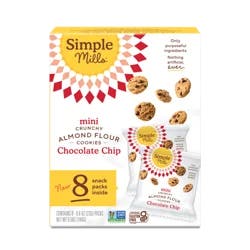 Simple Mills® Mini Crunchy Almond Flour Chocolate Chip Cookie Snack Packs, 8 ct / 0.8 oz