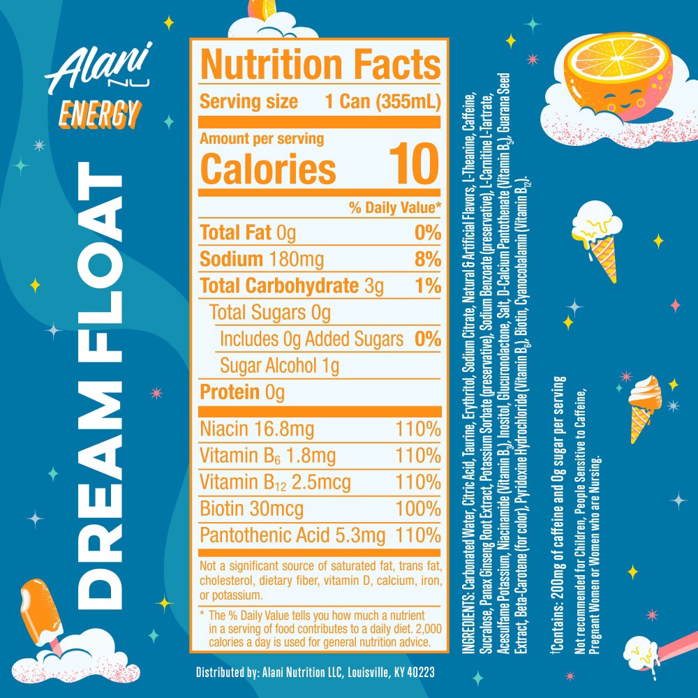 slide 3 of 6, Alani Nu Alani Energy Drink Dream Float 12oz, 12 fl oz
