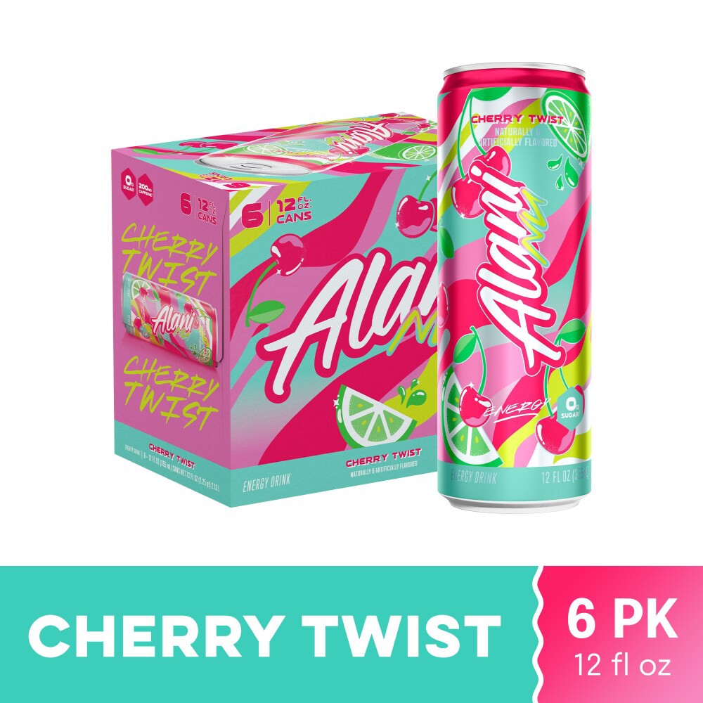 slide 6 of 6, Alani Nu Energy Drink Cherry Twist 6Pk, 6 ct