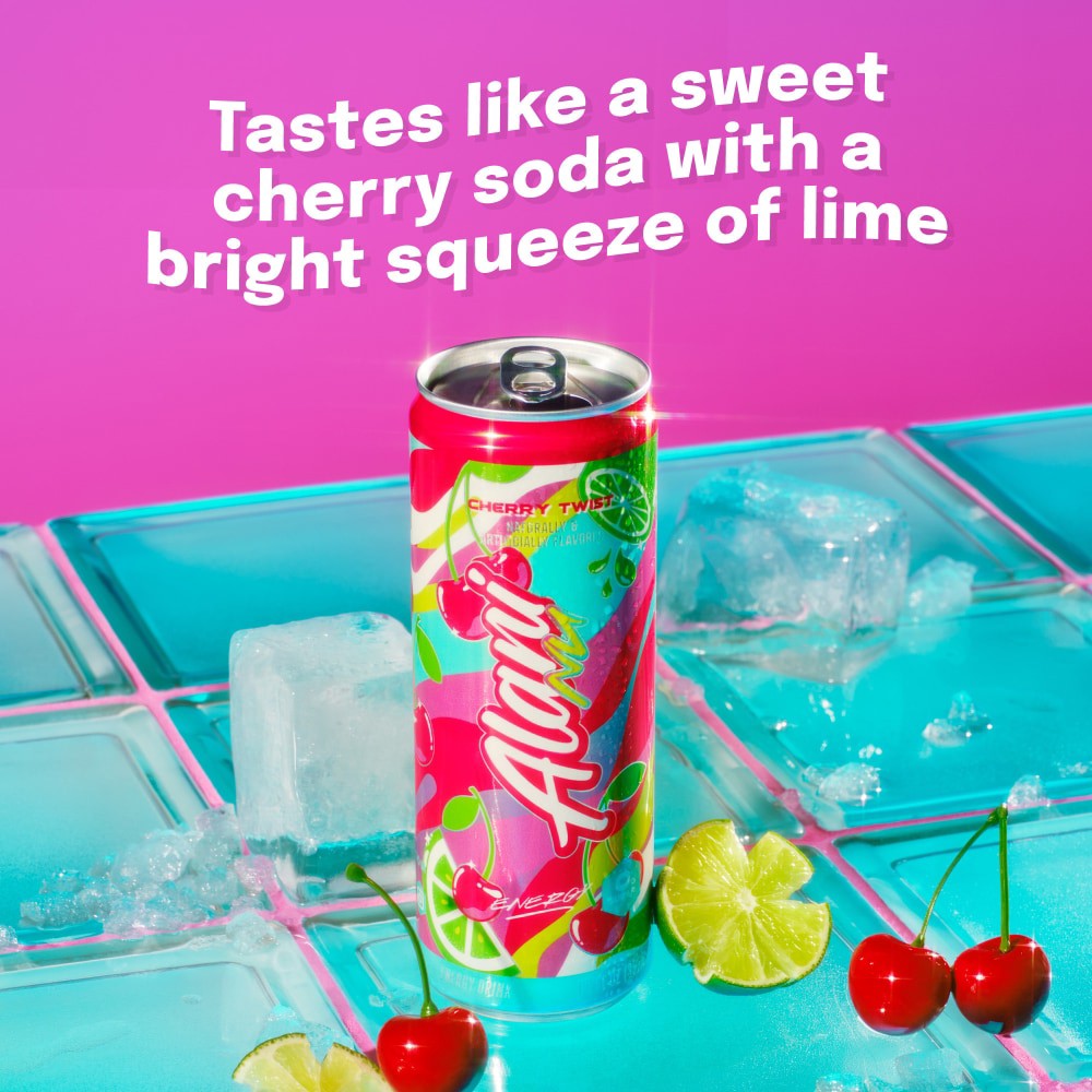 slide 3 of 6, Alani Nu Energy Drink Cherry Twist 6Pk, 6 ct