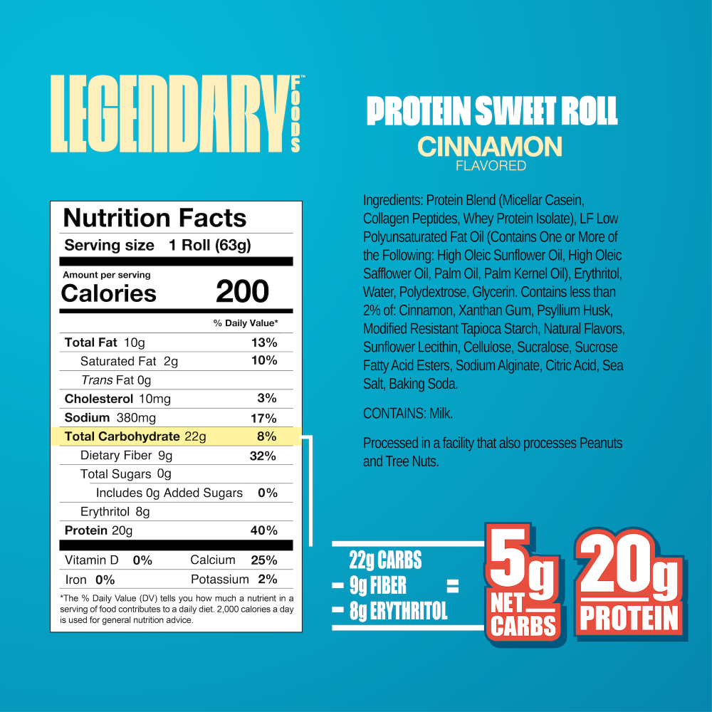 slide 2 of 2, Legendary Foods Cinnamon Protein Sweet Roll, 2.2 oz