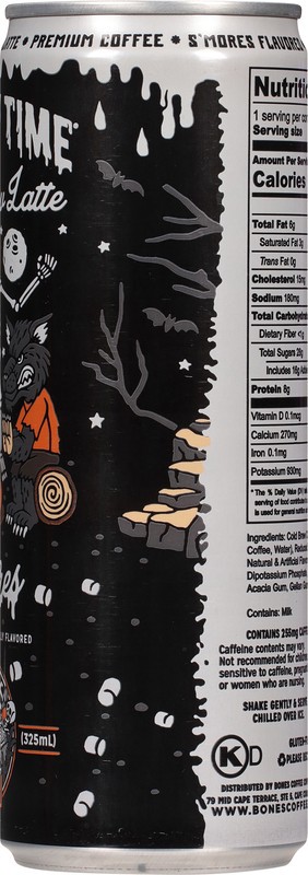 slide 2 of 5, Bones Smorey Time Cold Brew Latte - 11 oz, 11 oz