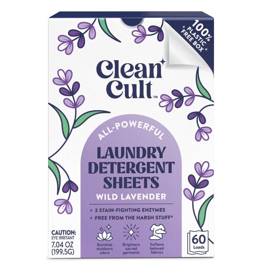 slide 2 of 3, Cleancult All-Powerful Wild Lavender Laundry Detergent Sheets 7.04 oz, 7.04 oz