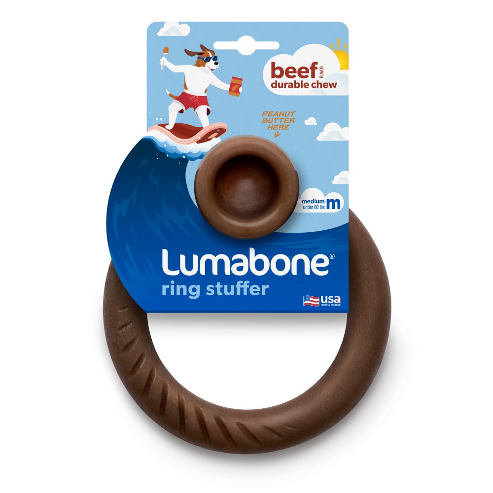 slide 1 of 1, Lumabone Ring-Stuffer Beef Flavored Durable Chew, 1 ct
