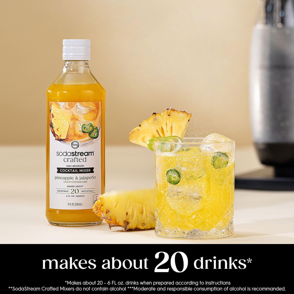 slide 5 of 6, SodaStream Crafted Non-Alcoholic Pineapple & Jalapeno Cocktail Mixer, 1 ct
