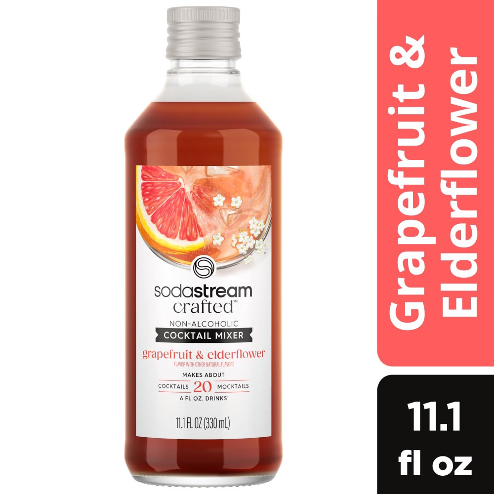 slide 3 of 6, SodaStream Crafted Non-Alcoholic Elderflower & Grapefruit Cocktail Mixer, 1 ct