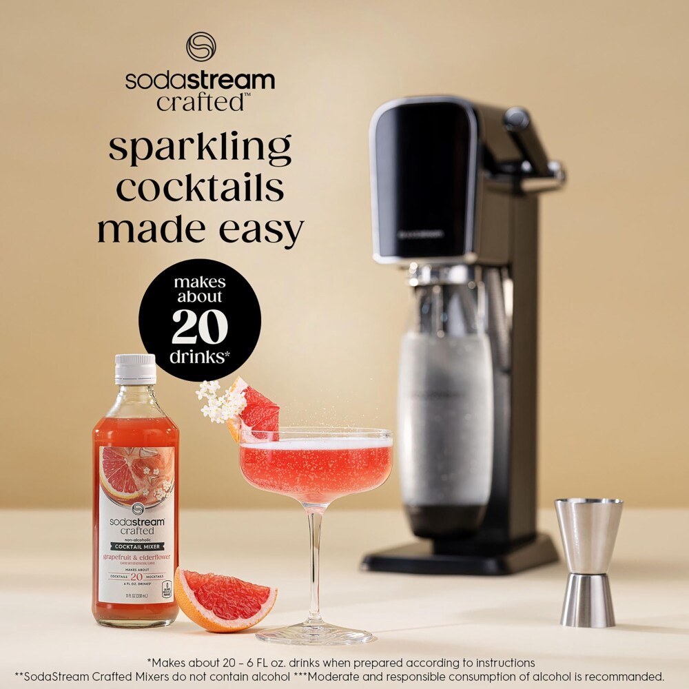 slide 2 of 6, SodaStream Crafted Non-Alcoholic Elderflower & Grapefruit Cocktail Mixer, 1 ct