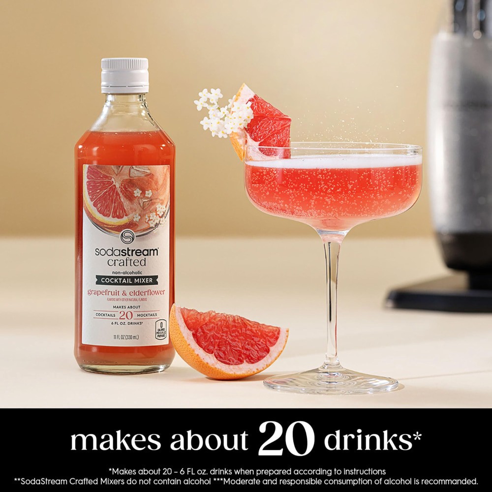 slide 4 of 6, SodaStream Crafted Non-Alcoholic Elderflower & Grapefruit Cocktail Mixer, 1 ct