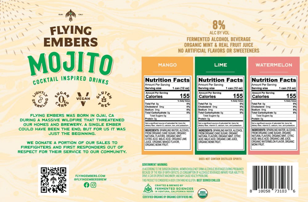 slide 2 of 3, Flying Embers Mojito Variety 6 Pack Can, 6 cans / 12 oz