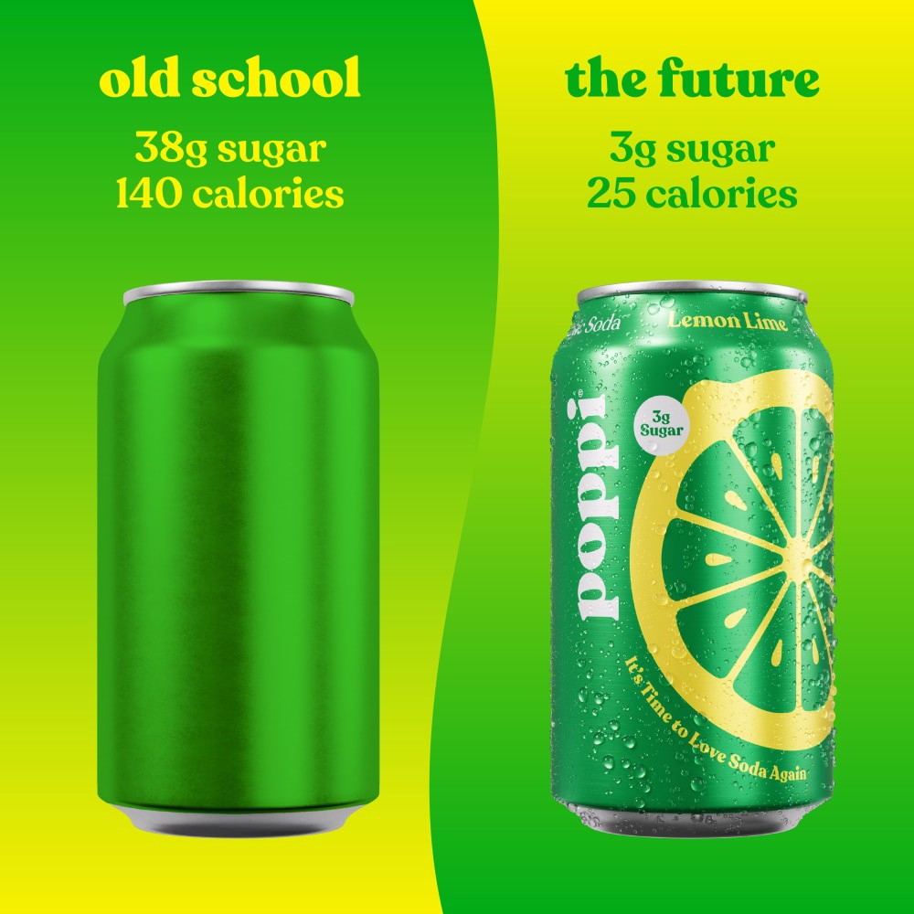 slide 3 of 4, Poppi Lemon Lime Prebiotic Soda - 12 fl oz, 12 fl oz