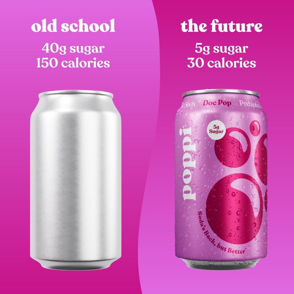 slide 3 of 6, Poppi Dr POP Prebiotic Beverage - 4pk/12 fl oz Cans, 4 ct; 12 fl oz