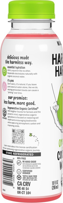 slide 2 of 5, Harmless Harvest Organic No Added Sugar Coconut Water 10 fl oz, 10 fl oz