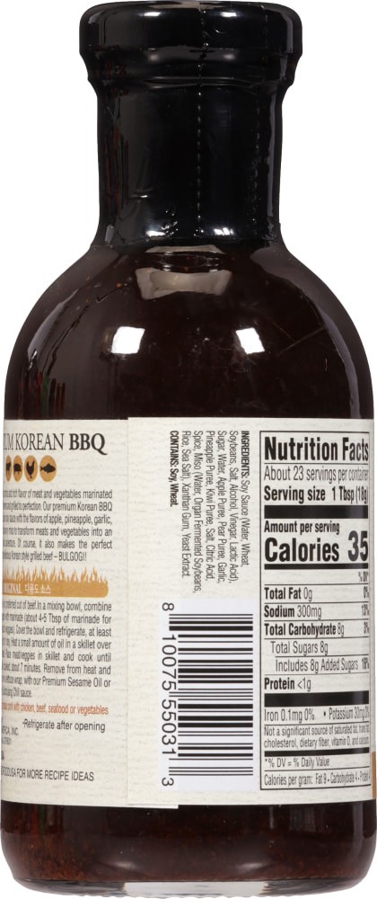 slide 2 of 4, O'Food Premium Korean BBQ Original Sauce & Marinade 14.5 oz, 14.5 oz