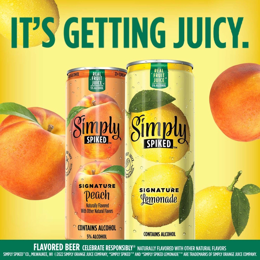 slide 4 of 5, Simply Spiked Signature Peach Beer 24 fl oz, 12 ct