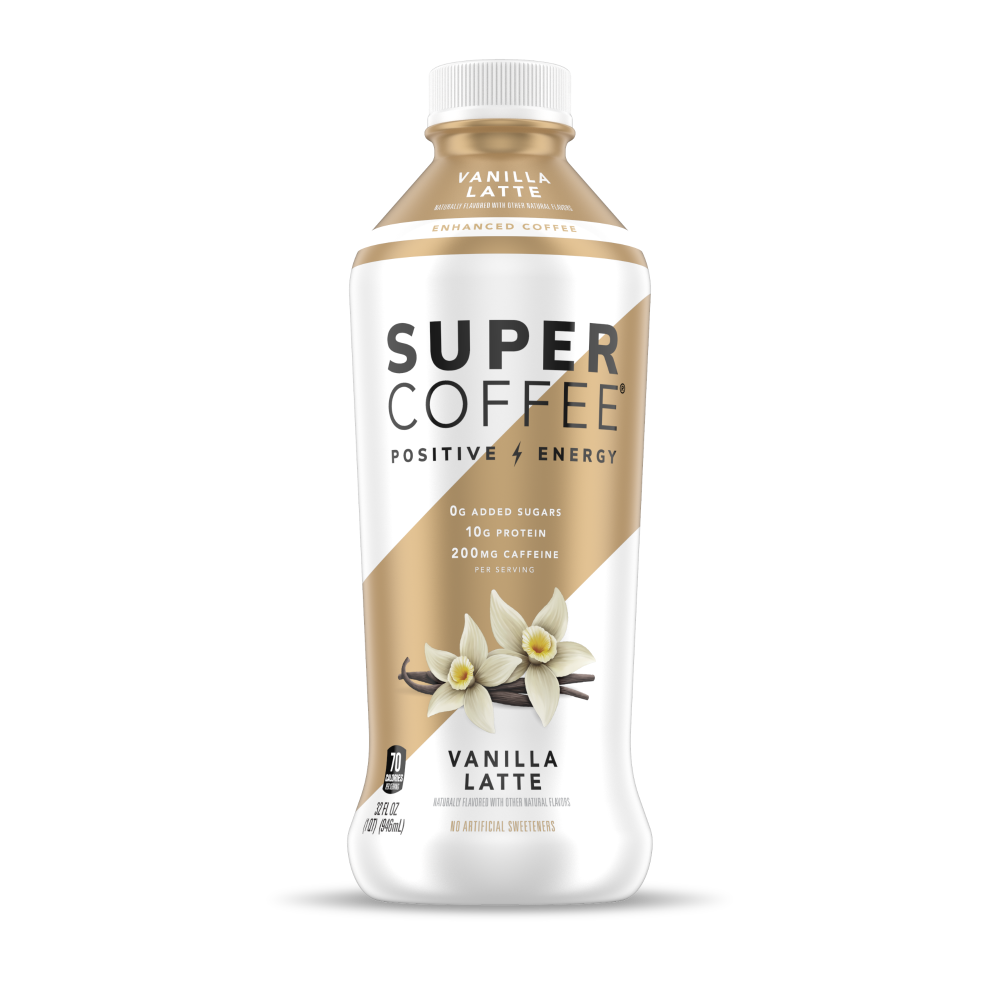 slide 2 of 3, Super Coffee Vanilla Latte Enhanced Coffee 32 fl oz, 32 fl oz