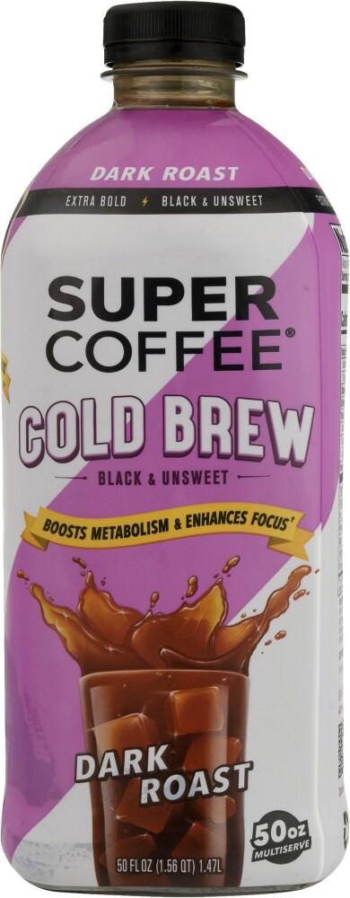 slide 2 of 3, Super Coffee Dark Roast Cold Brew, 50 oz