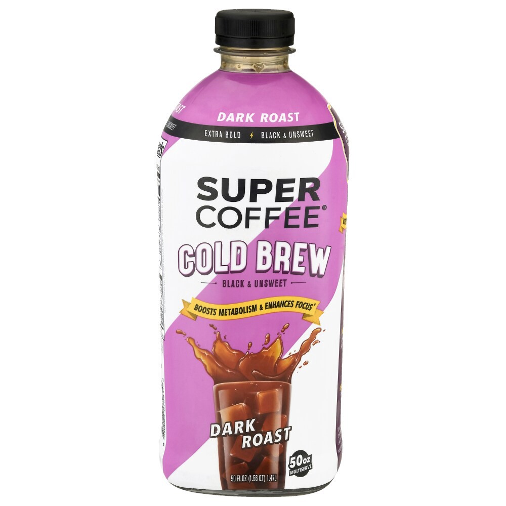 slide 3 of 3, Super Coffee Dark Roast Cold Brew, 50 oz