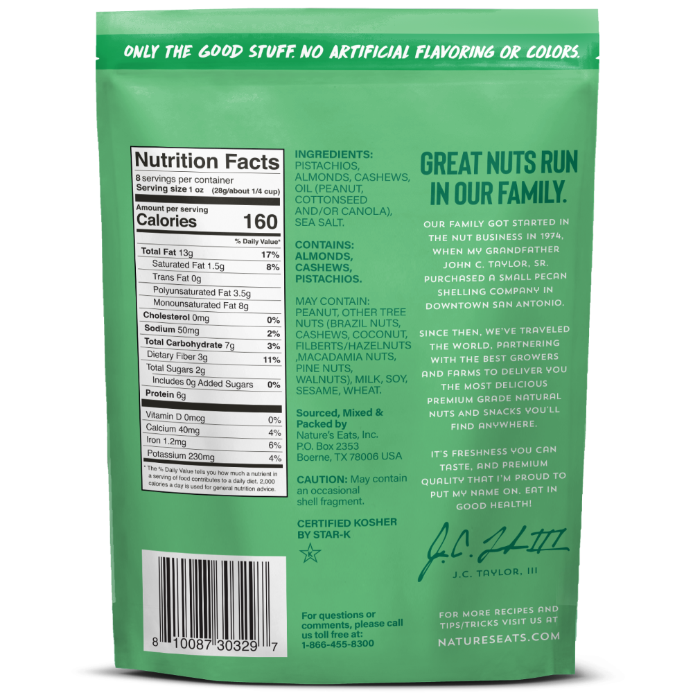 slide 2 of 2, Nature's Eats Nuts for Pistachios Savory Mix, 8 Oz., 1 ct