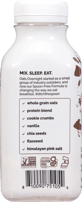 slide 5 of 5, Oats Overnight Cookies & Cream Shake 2.2 oz, 2.2 oz