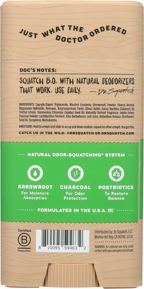 slide 2 of 2, Dr. Squatch Odor Squatching Aluminum Free Men's Natural Cool Fresh Aloe Deodorant 2.65 oz, 2.65 oz