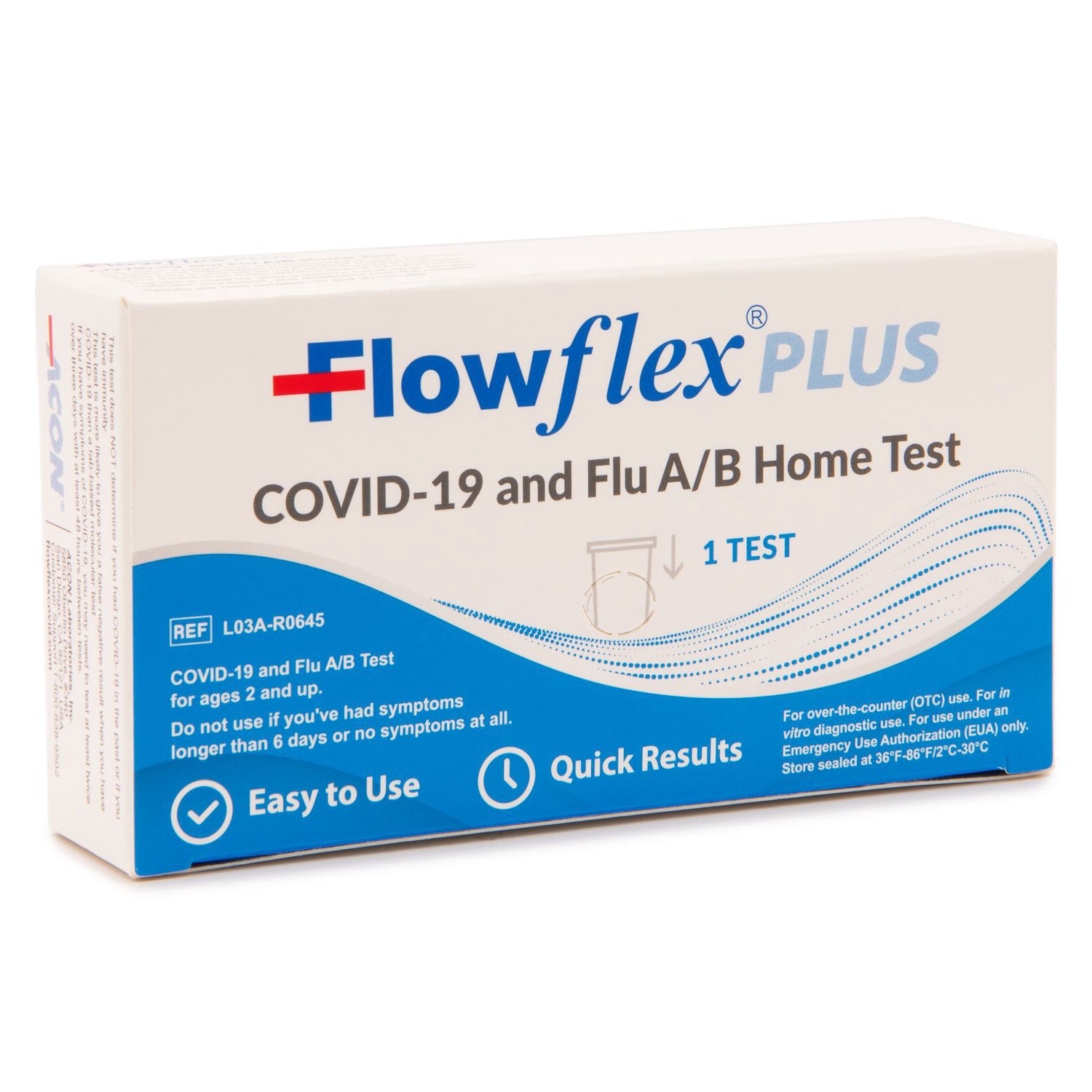slide 3 of 6, Flowflex Plus Covid-19 And Flu A/b Home Test, 1 ct