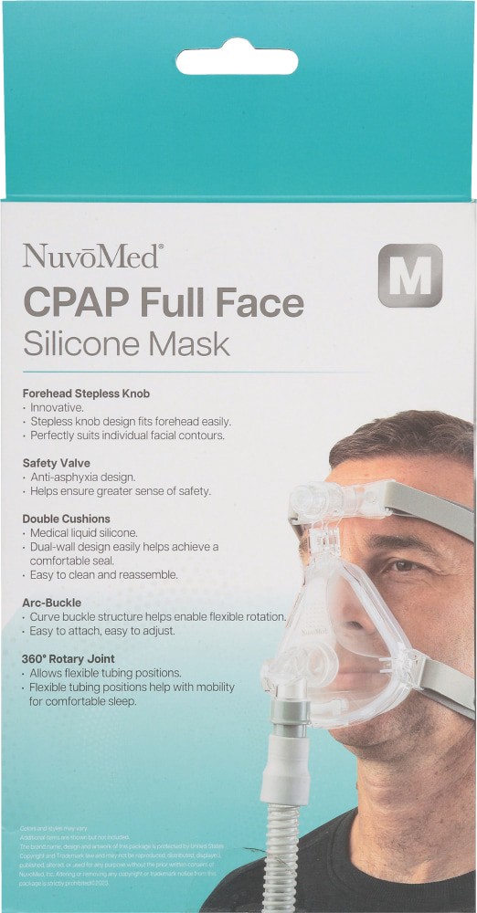slide 2 of 4, Nuvomed Cpap Complete Face Silicone Mask, 1 ct