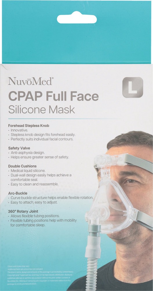 slide 2 of 4, Nuvomed Cpap Complete Face Silicone Mask, 1 ct