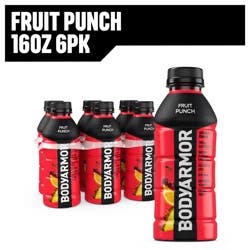 BODYARMOR Fruit Punch Electrolyte Sports Drink, 16 fl oz Bottles, 6 Pack
