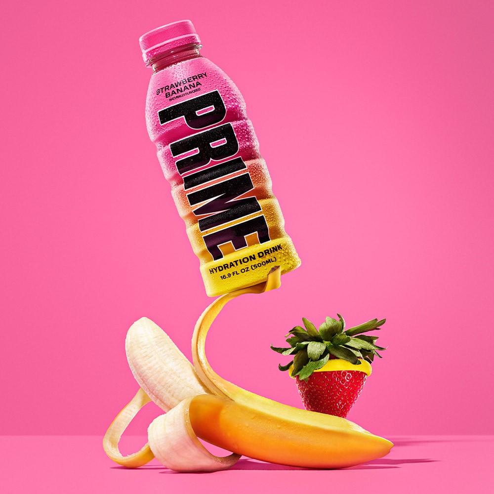 slide 3 of 6, PRIME HYDRATION STRAWBERRY BANANA 6 Pack 16.9OZ, 6 ct; 16.9 fl oz