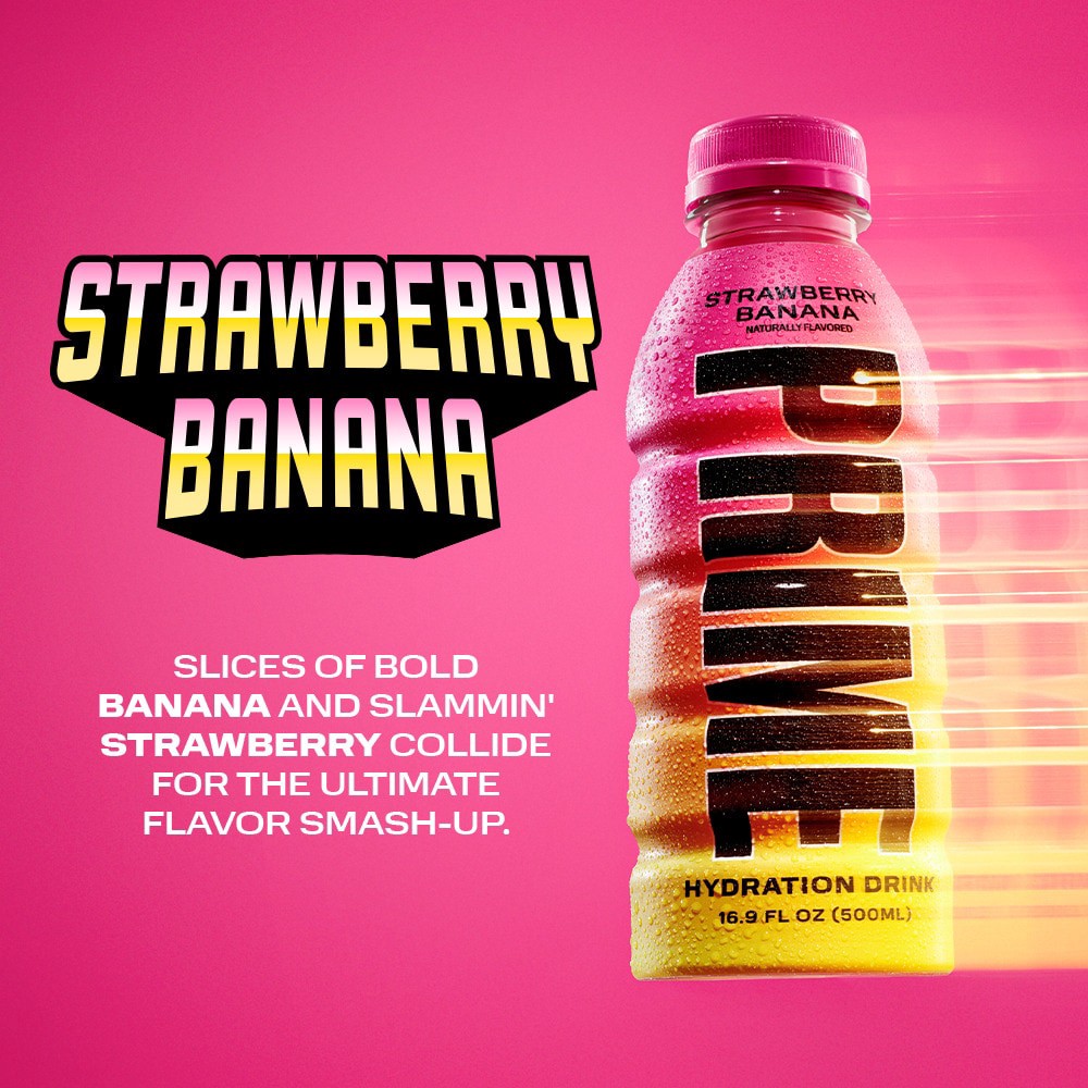 slide 5 of 6, PRIME HYDRATION STRAWBERRY BANANA 6 Pack 16.9OZ, 6 ct; 16.9 fl oz