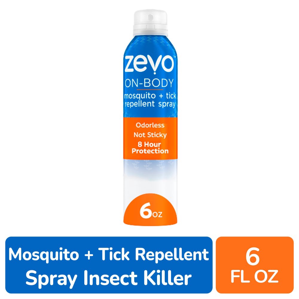 slide 4 of 6, Zevo On-Body Mosquito + Tick Repellent Aerosol Spray (8oz, Value Size), 8 oz