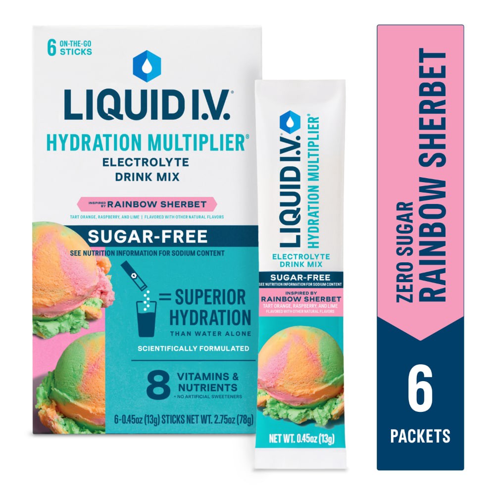 slide 3 of 5, Liquid I.V. Sugar Free Rainbow Sherbet Carton - 6 ct, 6 ct