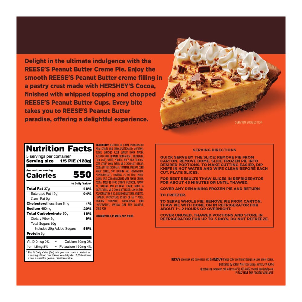 slide 4 of 6, Reese's Peanut Butter Crème Pie, 22.5 oz