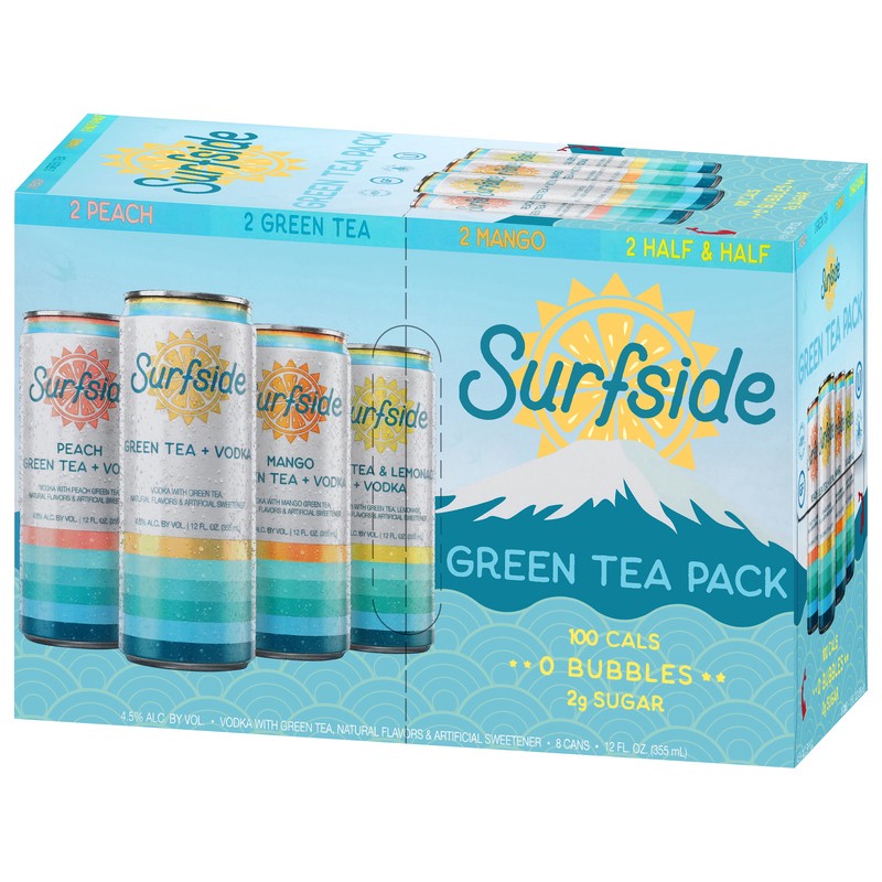 slide 4 of 5, Surfside Green Tea Variety 8 Pack Cans, 8 ct; 12 oz