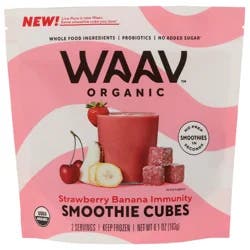 Waav Organic Organic Strawberry Banana Immunity Smoothie Cubes