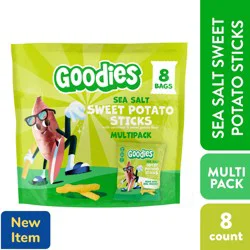 Goodies Sea Salt Sweet Potato Sticks, Kid Snack, 8 Pack, 3.95 oz