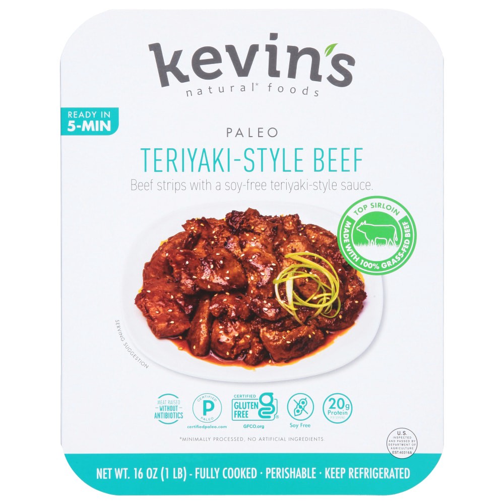 slide 3 of 4, Kevin's Natural Foods Paleo Teriyaki-Style Beef 16 oz, 16 oz