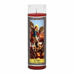 St Jude St. Jude Candle Company Saint Michael Glass Jar Candle - Red