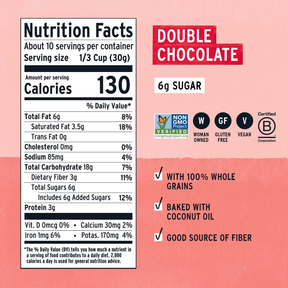 slide 2 of 4, Purely Elizabeth Double Chocolate Cookie Granola Gluten-Free Non-GMO 11 oz, 11 oz
